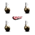 thumbnail image 2 of 2 Inch Swivel Metal Ball Caster Wheels for Furniture - Windsor Antique Brass Finish Stem Casters with 7/16 Inch by 1-7/16 Inch Grip Ring Stem - 300lbs. Total Capacity - Set of 4 - Service Caster Brand, 2 of 4