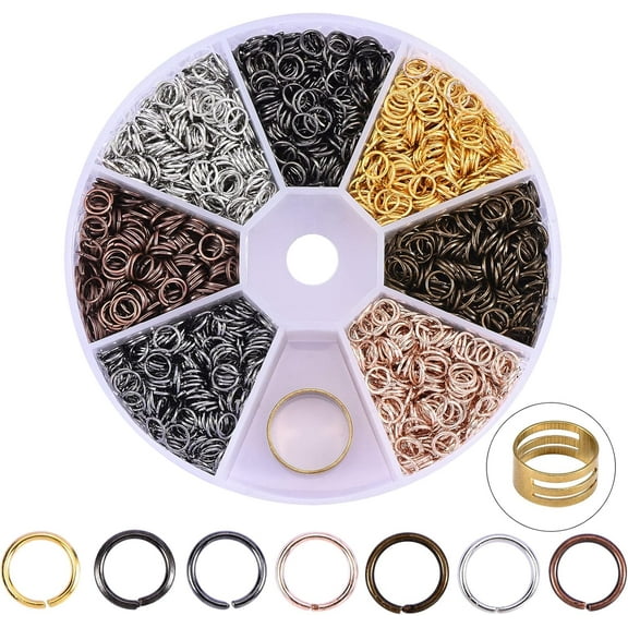 210g Assorted Iron Open Jump Rings Brass Jewelry Findings Connector Rings for Jewelry Making Crafts Supplies