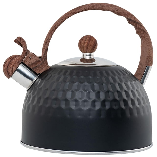 Tetera silbante Hervidor de agua de Gas de inducción eléctrica de 2,5 l para estufa K Negro Fanmusic Tetera silbante