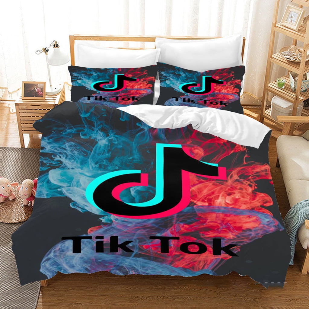 3D Colorful Tik Tok Bedding Bed Set Twin Full Queen King Size Novelty