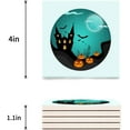 thumbnail image 3 of FMSHPON Happy Halloween Set of 8 Coaster for Drinks, Absorbent Ceramic Stone Coasters Cup Mat with Cork Base for Home Kitchen Room Coffee Table Bar Decor, 3 of 4
