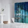 thumbnail image 3 of Ensemble de Rideau de Douche avec Doublure à Boutons-Pression, Galerie d'Art Vintage Bleu Marine (3) Rideaux de Douche Doublure de Douche Réutilisable, Doublure de Rideaux en Polyester Décorative, 72x72 Pouces, 3 of 4