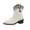 Beige, variant on Willtoo Work Boots For Women Leopard Print Fashionable Short Boots with Belt Buckle Design, Round Toe Low Heel Casual Ankle Boots, Slip-Resistant Durable Comfortable Short Western Boots