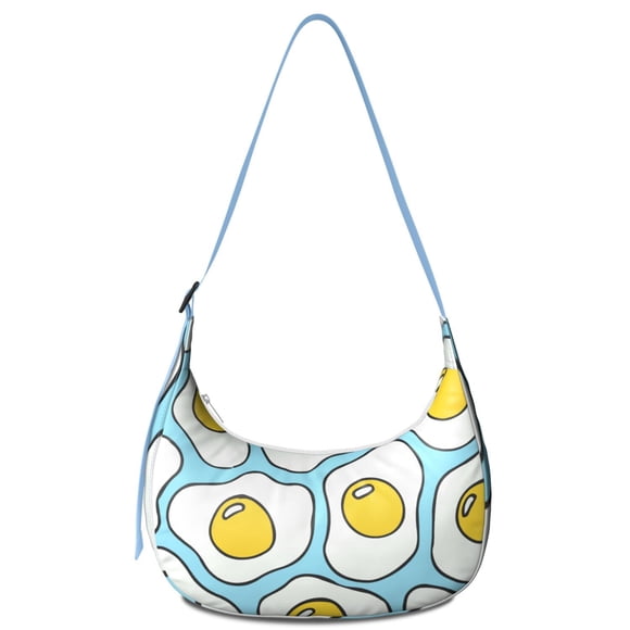 Sac Bandoulière pour Oeufs Frits, Sangle Ajustable, Nylon Léger, Nourriture de Déjeuner, Cuisine, Foodie, Coquille d'Oeuf, Petit Sac à Main Poussin pour Femmes, Voyage, Plein Air