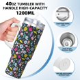 thumbnail image 3 of Vsdgher Watercolor Meadow Flowers Pattern 40 oz Tumbler with Handle and Straw Lid | Insulated Cup Reusable Stainless Steel Water Bottle Travel Mug | Gifts for Women Men Him Her, 3 of 8