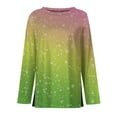 thumbnail image 4 of MEICHEN Womens Long Sleeve Shirts Causal Cute Sparkly Print Crewneck Shirts Petite Spring Fahsion Blouse, 4 of 5