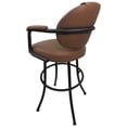 thumbnail image 2 of Tobias Designs 30" Vinyl Swivel Bar Stool in Ocean Coffee and Dark Brown, 2 of 3