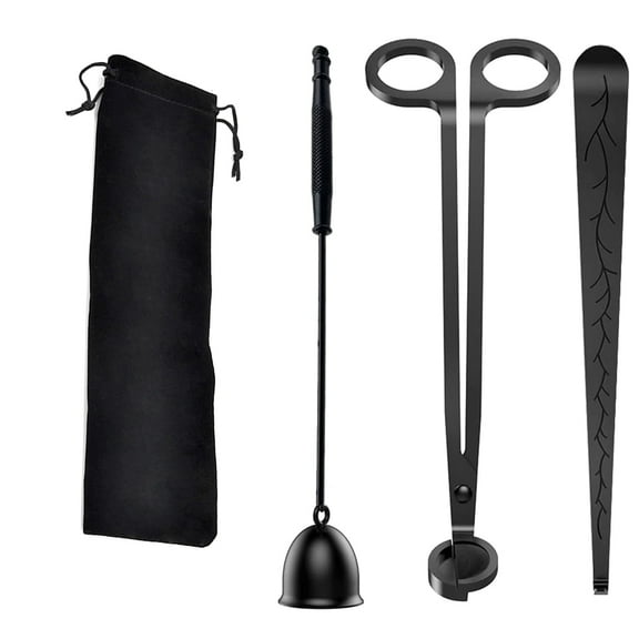 GoXteam Candle Wick Trimmer, Candle Snuffer and Wick Dipper & Candle Accessory Set, 3 in 1 Candle Care Kit for Candle Lover (Black)