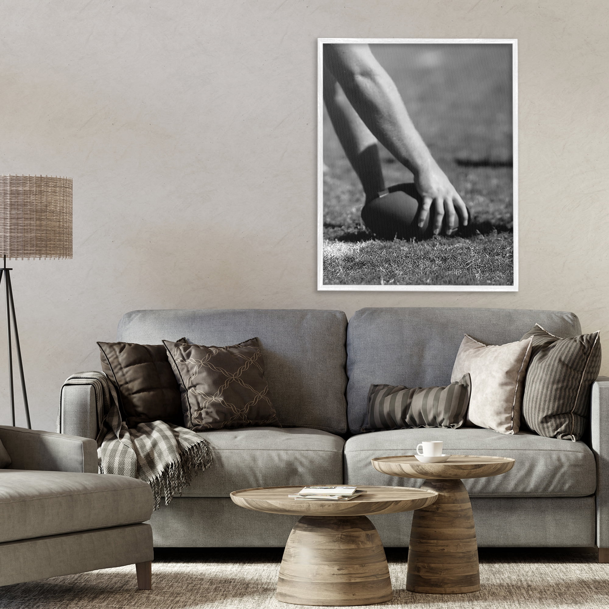 Stupell Industries Football Hike in Action White Framed Giclee Art, design by Marcus Prime