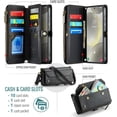 thumbnail image 2 of Estuche tipo Billetera Compatible con Samsung Galaxy S24 Plus Estuche para Teléfono con Bolsillo con Cremallera y Correa Magnética para el Hombro con Cierre a Presión de Cuero PU, 2 of 9