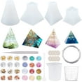 thumbnail image 1 of 52pcs 4 Style Pyramid Molds Kit - Cone Pyramid Trapezoid Resin Silicone Molds with Glitter Accessories - Crafting Tools - Epoxy Casting Molds for Resin Crafts Soap Candle Making, 1 of 9