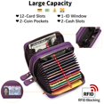 thumbnail image 2 of Small Genuine Leather Wallet for Women, RFID Blocking Credit Card Holder Wallet （purple）, 2 of 6