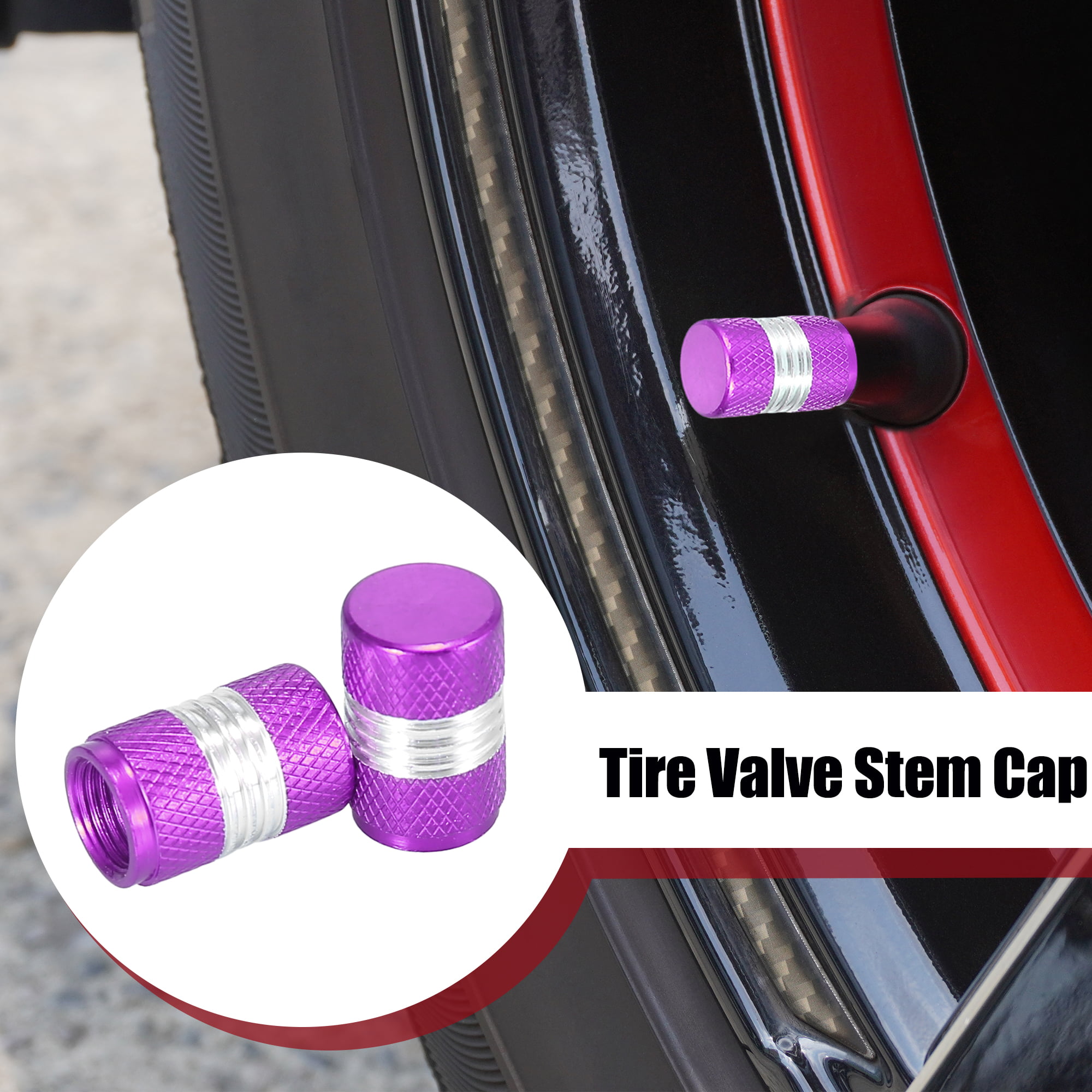 4x Purple Aluminum Car Motorcycle Wheel Tire Valve Stem Caps For Toyota Cadillac