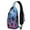 Blue-16, variant on Gothic Mystical Astrology and Cosmic Star Pattern Travel Chest Bag – Lightweight Design, Breathable Back, Adjustable Strap – Witchy Moon Print