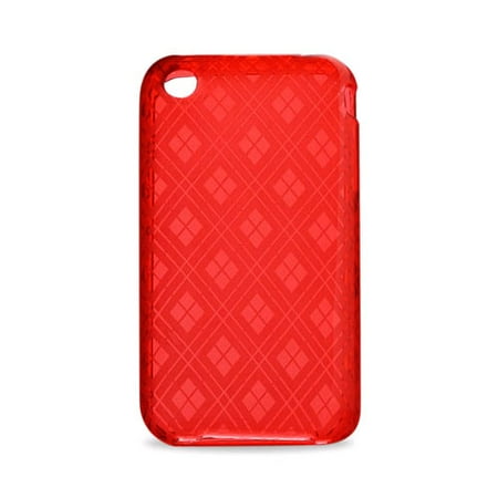 UPC 885249003872 product image for Reiko - Rhombus Pattern Polymer Case for Apple iPhone 3G - Red | upcitemdb.com