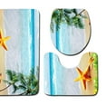 thumbnail image 4 of EIMELI  3Pcs/set Bathroom Mat Set Anti-Slip Kitchen Bath Mat Carpet Bathroom Toliet Rug Washable Beach Style, 4 of 5