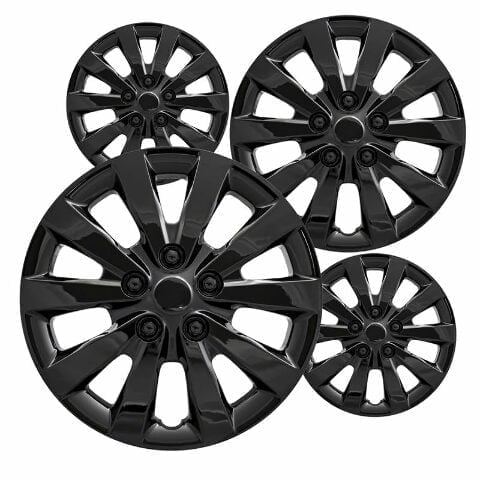 Fuel Rider Set of 4 16 inch Gloss Black Snap-On Hubcaps With 10 Spoke Compatible With 19-23 Toyota Camry SE XLE Standard Steel Wheel Covers