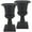 Black, variant on Arcadia Garden Products 10x17" Deluxe Pedestal Urn Planter, Black, Set of 2