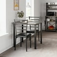 thumbnail image 6 of IdealHouse Dining Table Set for 2, Kitchen Table and Chairs, Square Wooden Tabletop Dining Room Table Set with 2 Upholstered Chairs, 3 Piece Dining Table Set for Small Spaces, Apartment, Grey, 6 of 13