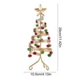 thumbnail image 3 of Twfbrm Spiral Christmas Tree Ornament Display, Metal Sturdy Xmas Tree Stand with Red Green Bells and Glitter Star, Winter Holiday Tabletop Holder Christmas Decoration for Gift, Home Decor, 3 of 9