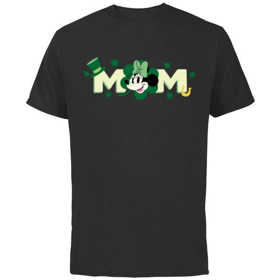 Disney St. Patrick's Day Mom Gift Lucky Matching Trip - Short Sleeve Cotton T-Shirt for Adults - Customized-Black