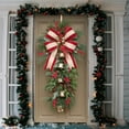 thumbnail image 5 of HaoXun Christmas Door Cover Ice Silk Fabric | Durable Wrinkle-Resistant Holiday Decor | 31.5x70.8 Inch Red Multicolor Decorative Hanging for Home, Shops (4 Ropes Included), 5 of 6