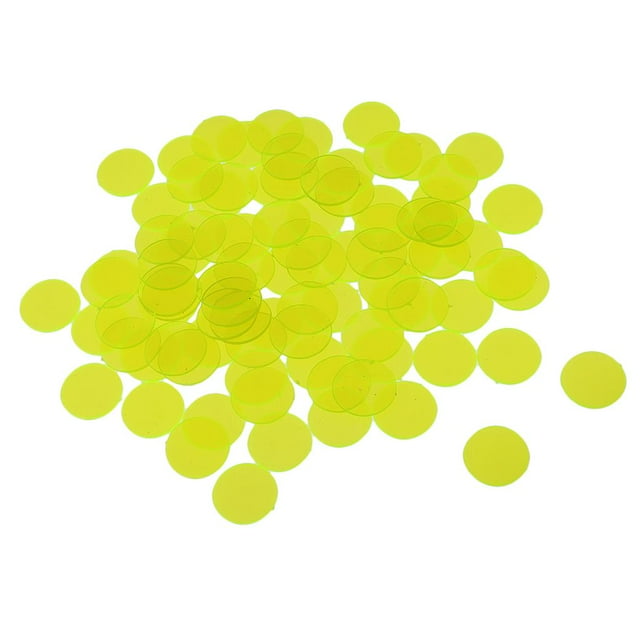 100pcs Clear Bingo Supplies for Bingo Games, Counting Yellow