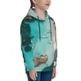 thumbnail image 3 of Goofa Turquoise Beach Kayaking Pattern Hooded Sweatshirt for Youth Trendy youth sweatshirt Casual Hoodie for Boys and Girls-Large, 3 of 6