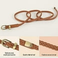 thumbnail image 3 of Paquete de 3 cinturones de tejido fino de PU trenzados retro para mujer, para jeans y vestidos, 3 colores, 3 of 5