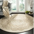 thumbnail image 3 of SAFAVIEH Blossom Brody Geometric Wool Area Rug, Ivory/Beige, 4' x 4' Round, 3 of 6