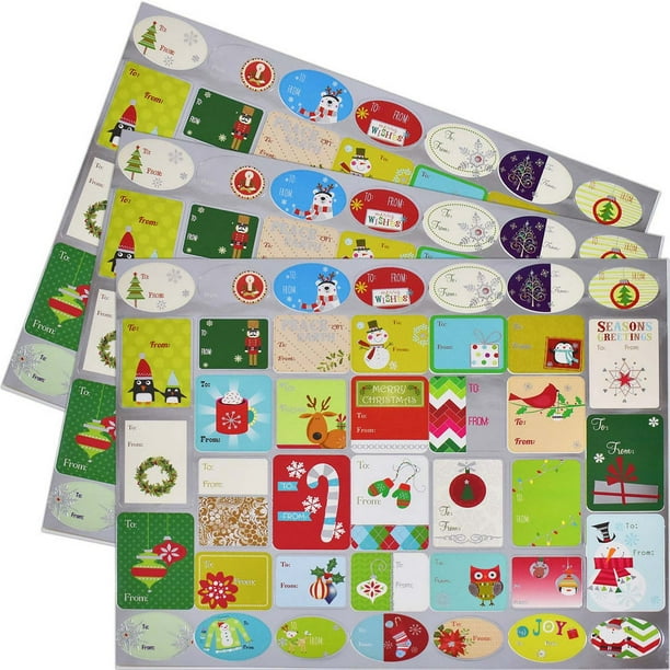 JAM To/From Stickers, 10x13, 120/Pack, Cheerful Christmas - Walmart.com ...
