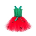 thumbnail image 5 of NAFUU Girls Dress Square Collar Sleeveless Watermelon Tutu Dress Dance Performance Skirt With Ruffle Hem Elastic Waistband Elegant Dresses For Girls Sizes 8-9 Years, 5 of 5
