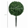 thumbnail image 2 of HOMCOM Artificial Boxwood Trees w/ Ground Stake  Set of 2 Ball Shaped Topiary Trees for  Office & Living Room  UV Resistant, 2 of 5