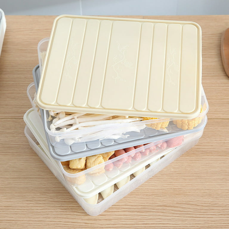 Muffin Storage Container Lunch Meat Container Dumpling Container Creamy-White Small, Beige
