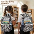 thumbnail image 4 of ZIATUBLES 17 Inch Clear Backpack, Heavy Duty Fabric & PVC Transparent Bag with Gray Bow Leopard Print Print, Large Capacity See Through Bookbag Easy to Clean for School & Travel, 4 of 7