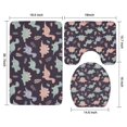 thumbnail image 3 of Purple Cartoon Dinosaurs Leaves Pattern Bathroom Rugs Sets 3 Piece,Toilet Cover Set,Absorbent Non Slip Bathroom Mats Sets with U-Shaped Contour Rug Toilet Rug Set, 3 of 5