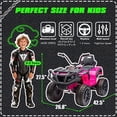 thumbnail image 4 of Okybaby 24V Kids Ride on Electric ATV with Realistic Off-Road Design, 2WD, Dual Motors, Electric Kids Ride on Toy Cars with MP3, LED Lights for Kids Aged 3+,Rose Pink, 4 of 6