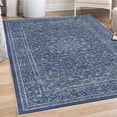 thumbnail image 1 of Vintage Decorative Rug, Bohemian Blossoming with Swirls and Curls Pattern Antique Nostalgic Vibes, Quality Carpet for Bedroom Dorm and Living Room, 6 Sizes, Indigo and Off White, by Ambesonne, 1 of 4