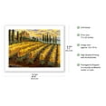 thumbnail image 2 of Sunset on the Vineyard - Italy - Italian Villa Vineyards Cypress Trees - From an Original Watercolor Painting by Robin Wethe Altman - Bamboo Fine Art 290gsm Paper (Unframed) 17x22in, 2 of 4