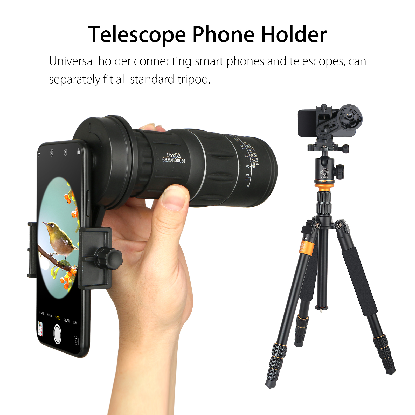 Mobile Phone Telescope Adapter Bracket, Universal Mobile Phone Telescope Bracket, Used with