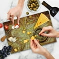 thumbnail image 4 of Antique Cutting Board, Compass on an World Map Historic Borders Century-Old Antiquity Theme, Decorative Tempered Glass Cutting and Serving Board, Large Size, Yellow Orange, by Ambesonne, 4 of 5