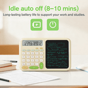 NEWYES Basic Desk Calculator with Writing Tablet, for Primary and Middle School Students(Green)
