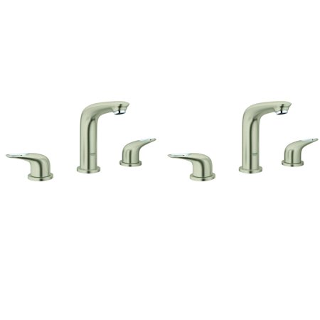 Grohe Eurostyle 8 Wide 2 Handle 3 Hole Bathroom Faucet Brushed