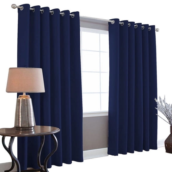 Cortinas Blackout MELOCOTTON HOGAR 275cm Ancho 215cm Largo 2 paneles 100% Microfibra Poliéster marino