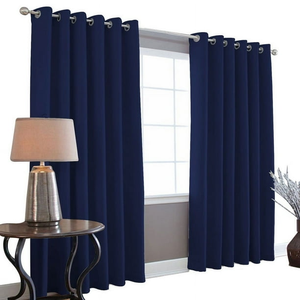 Cortinas Blackout MELOCOTTON HOGAR 275cm Ancho 215cm Largo 2 paneles 100% Microfibra Poliéster marino
