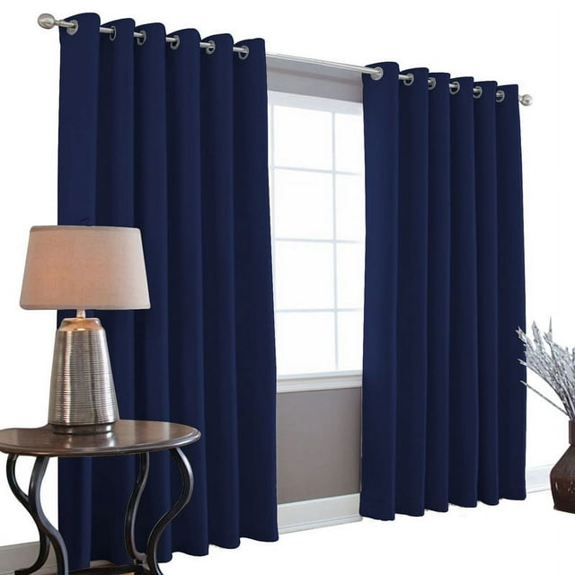 Cortinas Blackout MELOCOTTON HOGAR 275cm Ancho 215cm Largo 2 paneles 100% Microfibra Poliéster marino