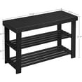 thumbnail image 4 of Shoe Rack Bench, 3-Tier Bamboo Shoe Organizer Storage Shelf, Holds 264 lb, Black ULBS04H, 4 of 8