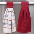 thumbnail image 5 of RITZ Solid and Multi Check Kitchen Tie Towel, Set of Two, Paprika, 5 of 5