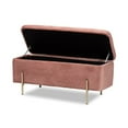 thumbnail image 2 of Baxton Studio Rockwell Contemporary Glam and Luxe Blush Pink Velvet Fabric and Gold Finished Metal Storage, 2 of 7