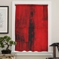 thumbnail image 4 of Red Semi Sheer Curtains Drapes for Living Room, Bedroom, French Doors Window 108 Inches Long, Retro Oil Painting Modern Abstract Art Aesthetics Rod Pocket Chiffon Curtain Drapery Voile Drape Panel, 4 of 6